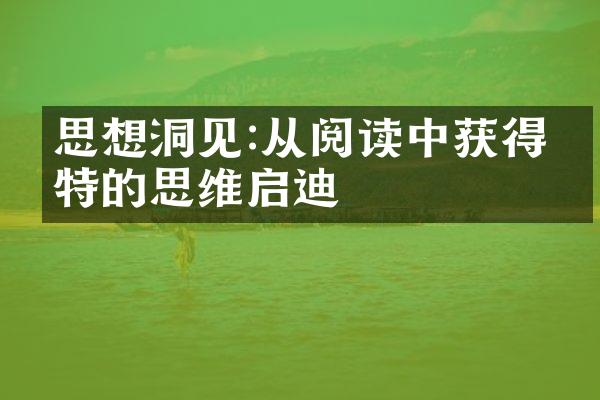 思想洞见:从阅读中获得独特的思维启迪