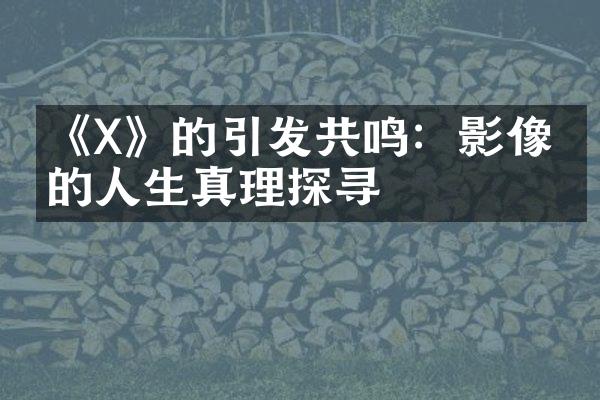 《X》的引发共鸣:影像中的人生真理探寻