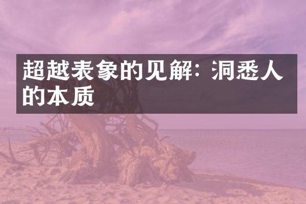 超越表象的见解: 洞悉人生的本质