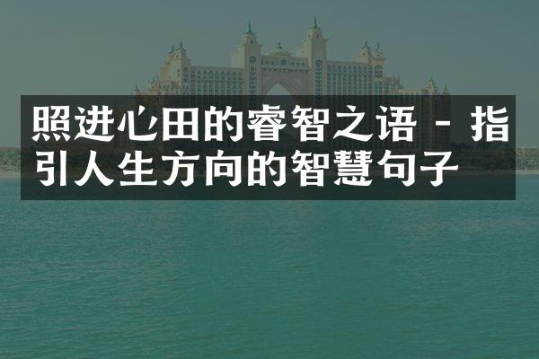 照进心田的睿智之语 - 指引人生方向的智慧句子