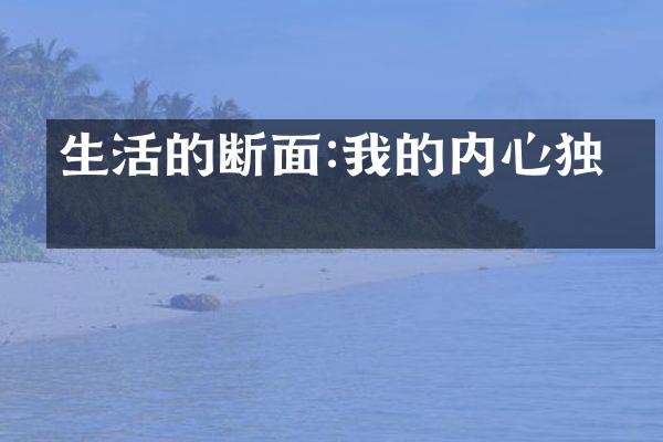生活的断面:我的内心独白