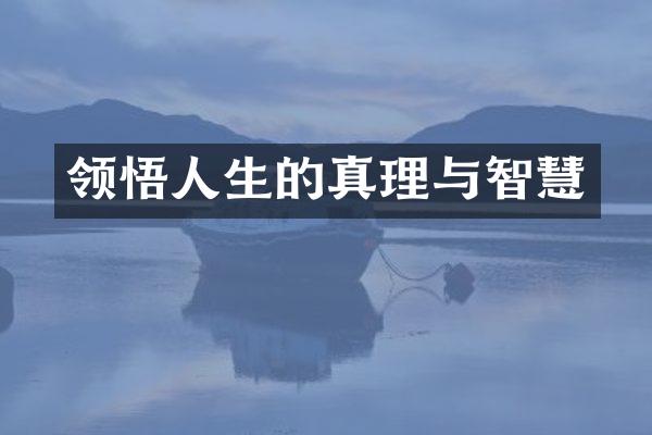 领悟人生的真理与智慧