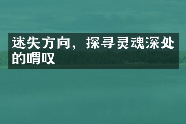 迷失方向,探寻灵魂深处的喟叹