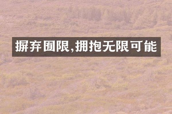 摒弃囿限,拥抱无限可能