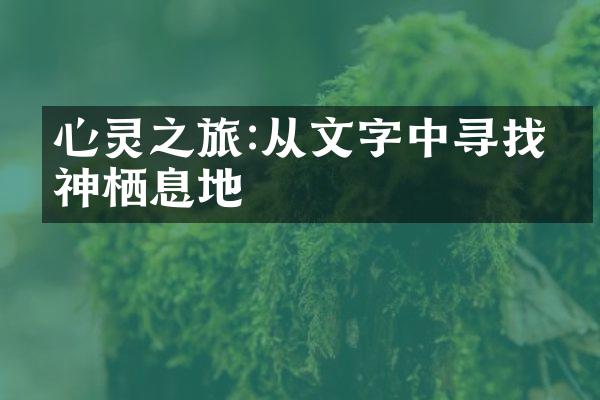 心灵之旅:从文字中寻找精神栖息地