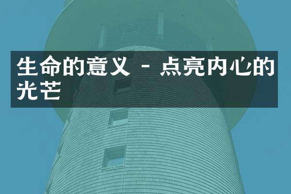 生命的意义 - 点亮内心的光芒