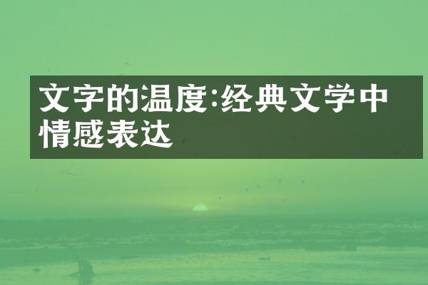文字的温度:经典文学中的情感表达