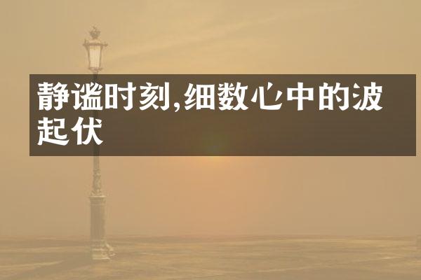 静谧时刻,细数心中的波澜起伏