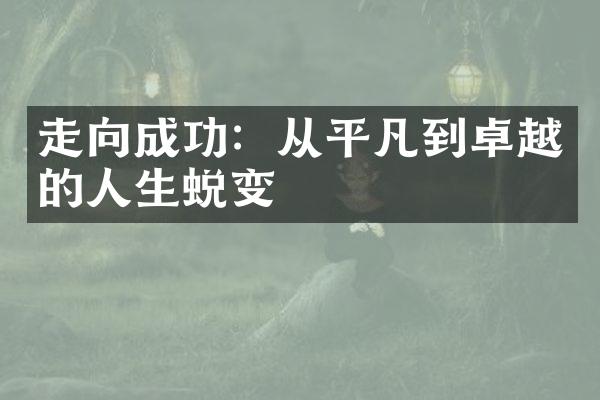 走向成功:从平凡到卓越的人生蜕变