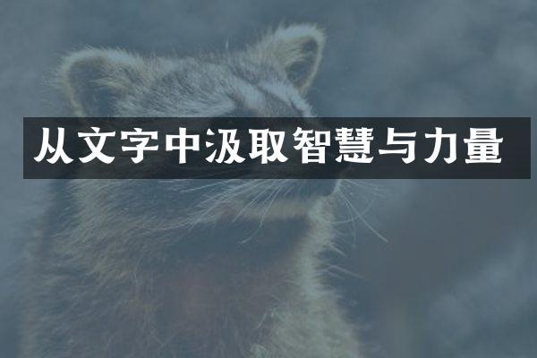 从文字中汲取智慧与力量