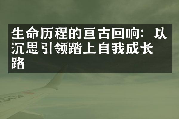 生命的亘古回响:以沉思引领踏上自我成长之路