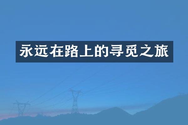 永远在路上的寻觅之旅