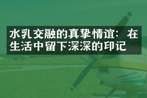 水融的真挚情谊:在生活中留下深深的印记