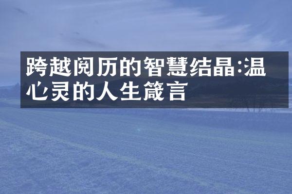 跨越阅历的智慧结晶:温暖心灵的人生箴言