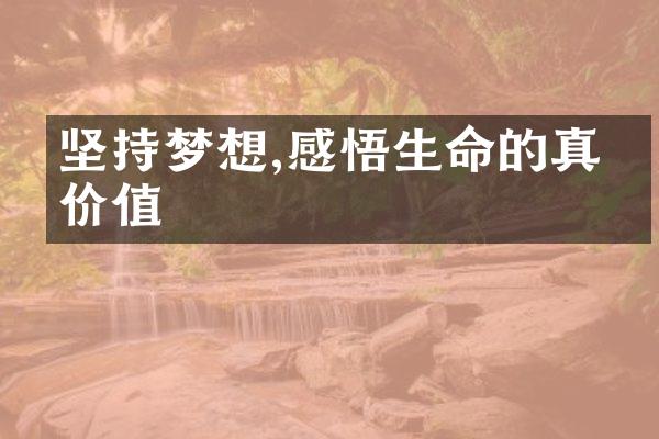 坚持梦想,感悟生命的真正价值