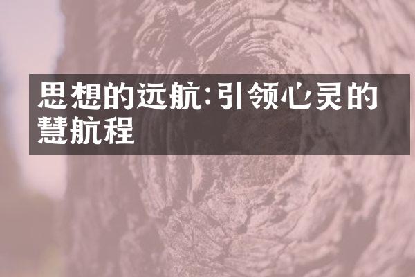 思想的远航:引领心灵的智慧航程