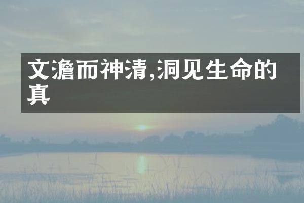 文澹而神清,洞见生命的本真