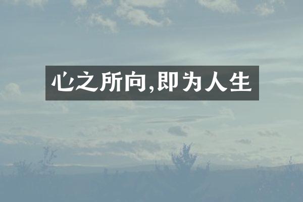 心之所向,即为人生