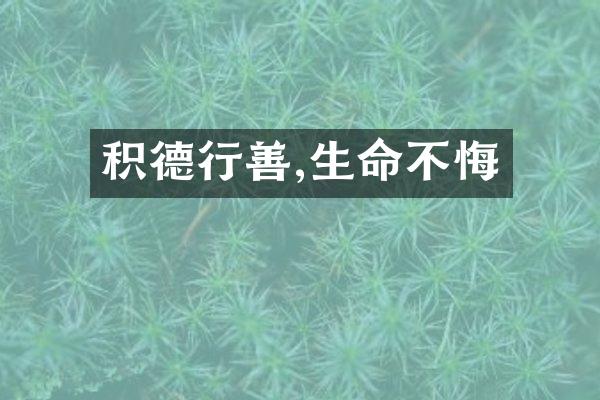 积德行善,生命不悔