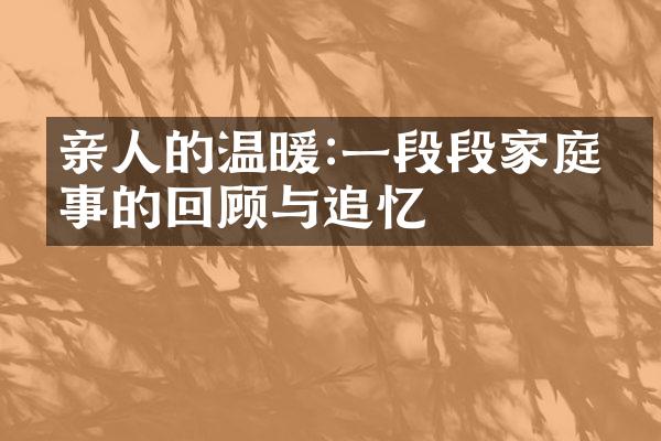 亲人的温暖:一段段家庭故事的回顾与追忆