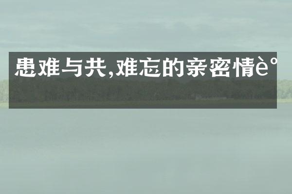 患难与共,难忘的亲密情谊
