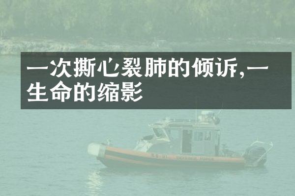 一次撕心裂肺的倾诉,一段生命的缩影
