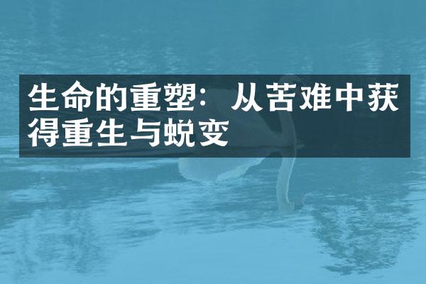生命的重塑：从苦难中获得重生与蜕变