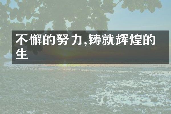 不懈的努力,铸就辉煌的人生