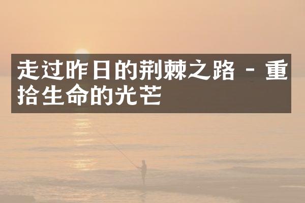 走过昨日的荆棘之路 - 重拾生命的光芒