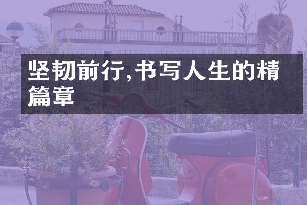 坚韧前行,书写人生的精彩篇章