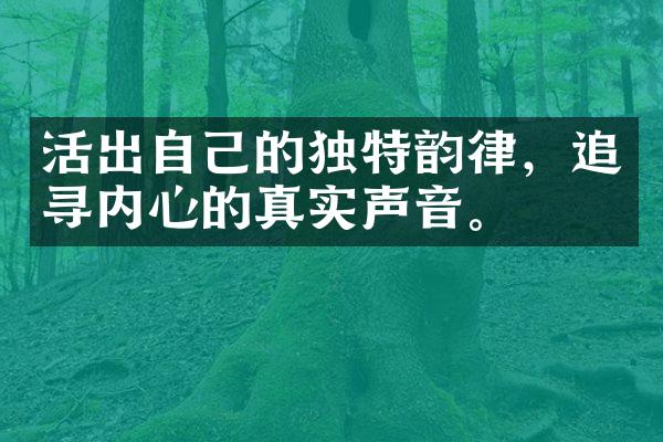 活出自己的独特韵律，追寻内心的真实声音。