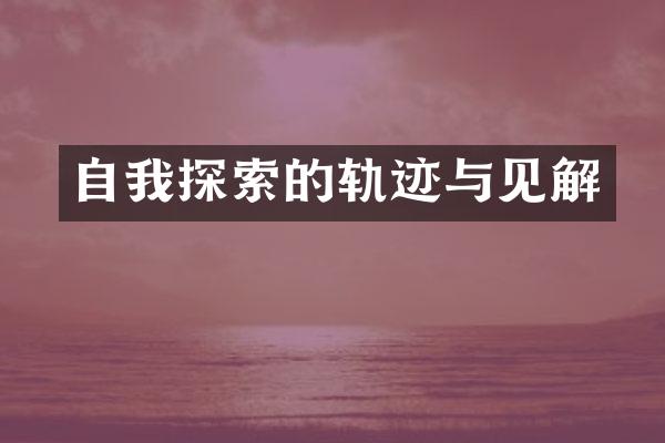 自我探索的轨迹与见解
