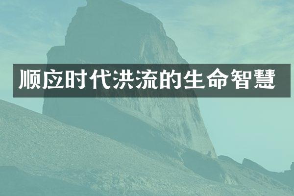 顺应时代洪流的生命智慧