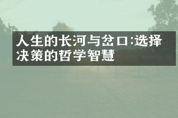 人生的长河与岔口:选择与决策的哲学智慧