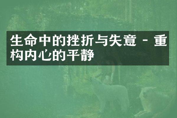 生命中的挫折与失意 - 重构内心的平静