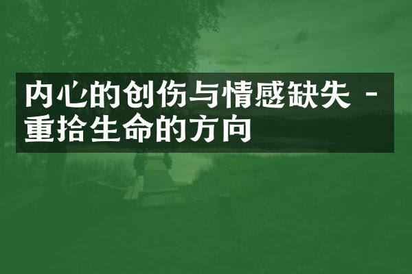 内心的创伤与情感缺失 - 重拾生命的方向