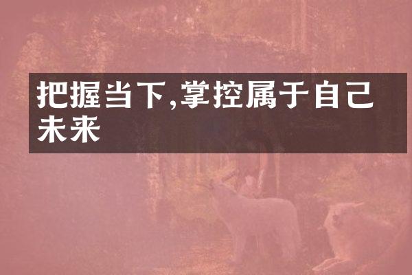 把握当下,掌控属于自己的未来