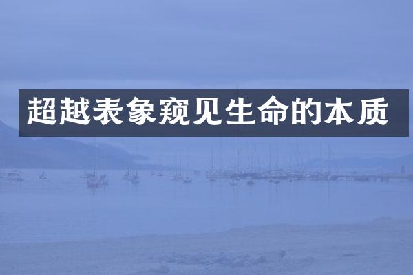 超越表象窥见生命的本质