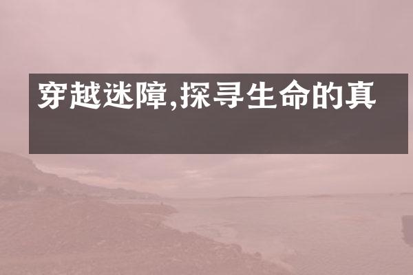 穿越迷障,探寻生命的真理