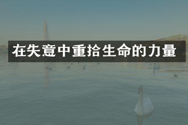 在失意中重拾生命的力量