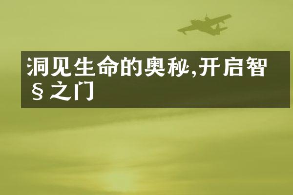 洞见生命的奥秘,开启智慧之门