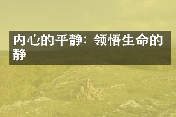 内心的平静: 领悟生命的宁静