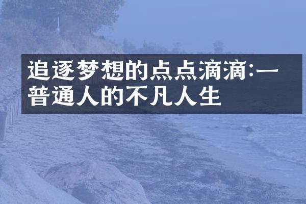 追逐梦想的点点滴滴:一个普通人的不凡人生