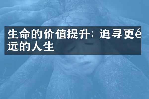 生命的价值提升: 追寻更高远的人生