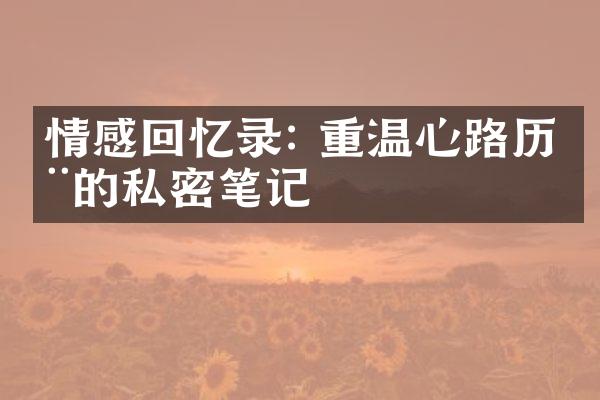 情感回忆录: 重温心路的私密笔记