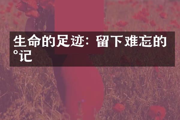 生命的足迹: 留下难忘的印记