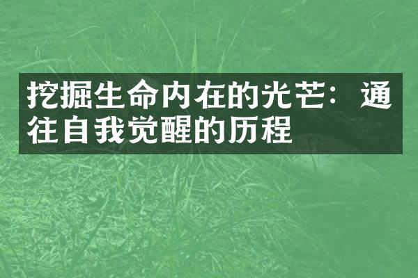挖掘生命内在的光芒：通往自我觉醒的
