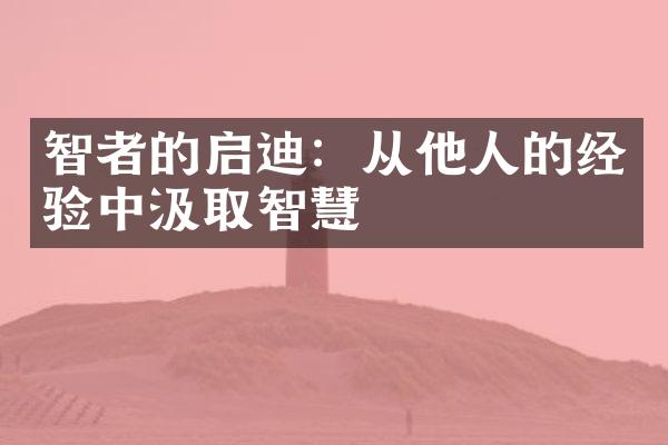 智者的启迪：从他人的经验中汲取智慧