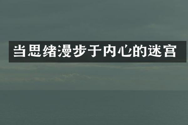 当思绪漫步于内心的迷宫