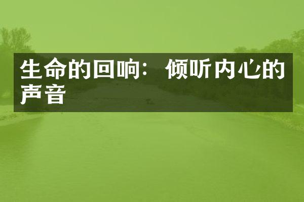 生命的回响：倾听内心的声音